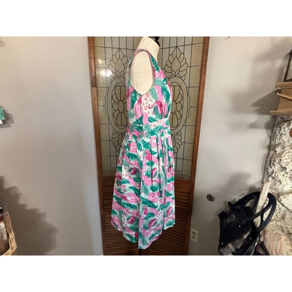 Betty Page Sugar Beat Flamingo Dress Rockabilly Vixen Pin Up Size 6 NWT - Picture 3 of 13